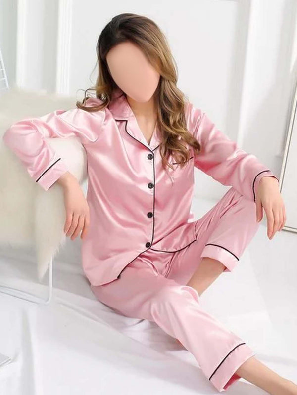 Pink Silk Pj Set