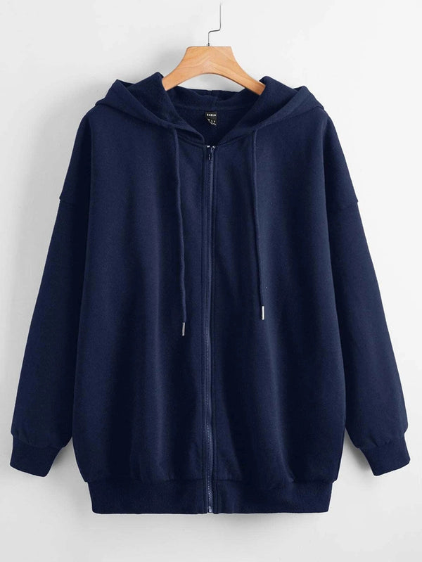 Winter Fleece Fabric Zipper Hoodie For Women