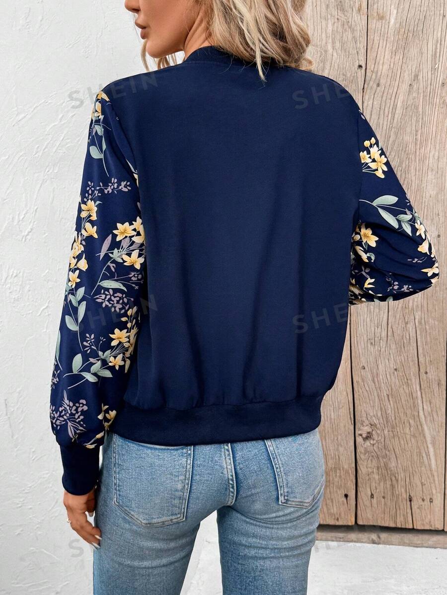 Winter Fleece Floral Printed Jacket For Women