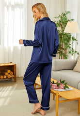 Blue Silk Pj Set