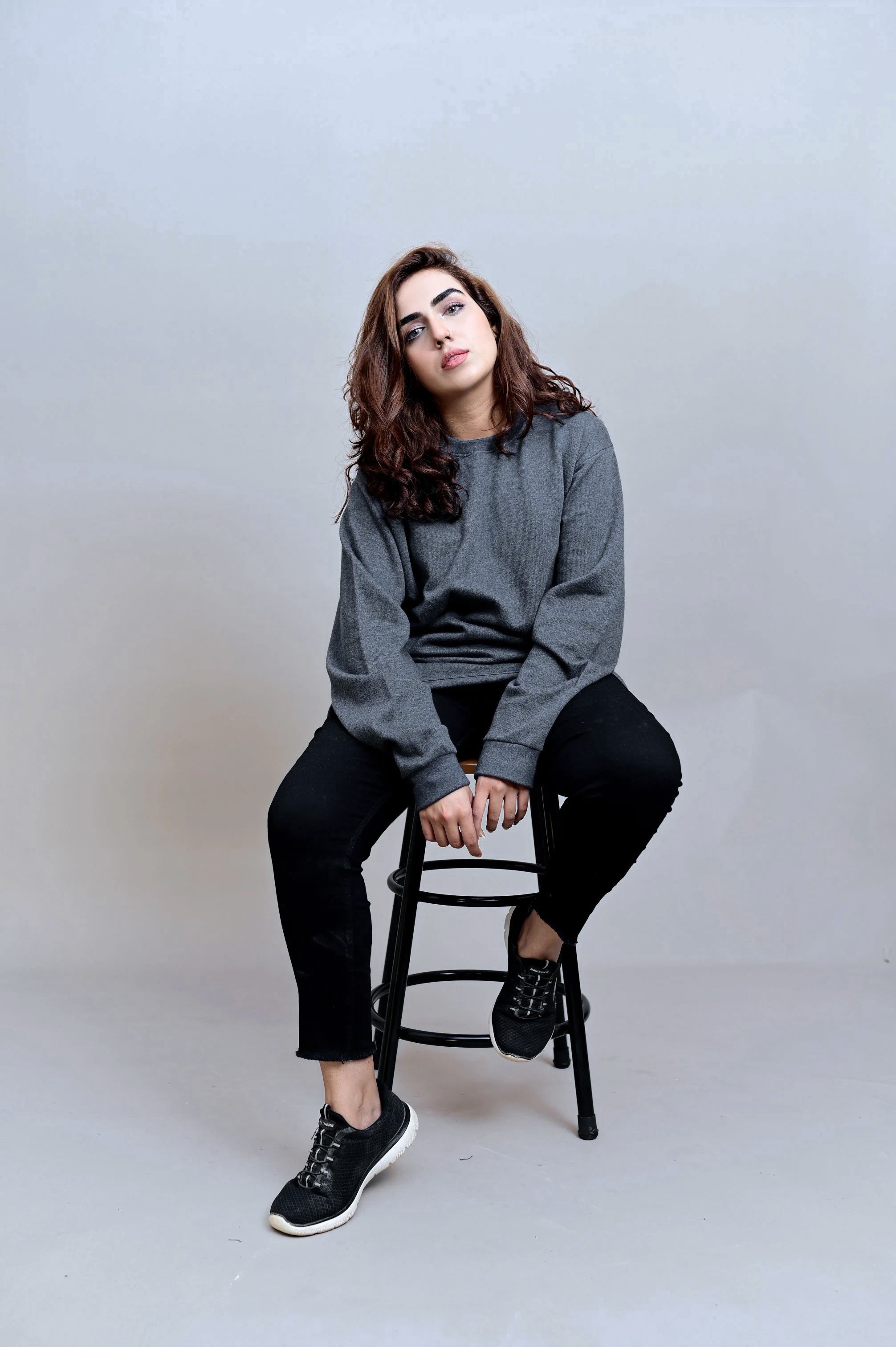 Winter Fleece Fabric Basic Sweatshirt For Women