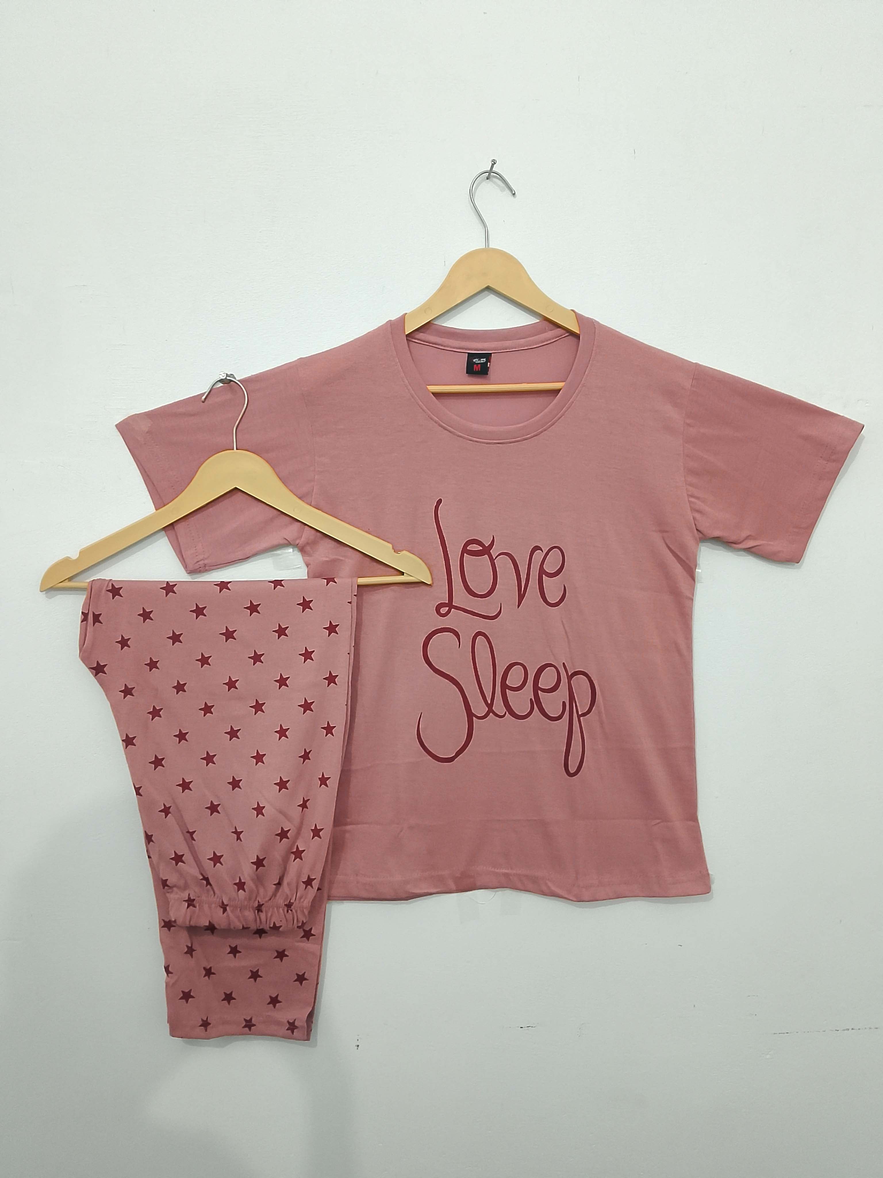 Love Sleep Printed  Night Suit