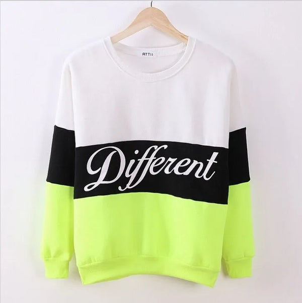 Winter Fleece Fabric Different Printed Sweatshirt For Women - Lime Green