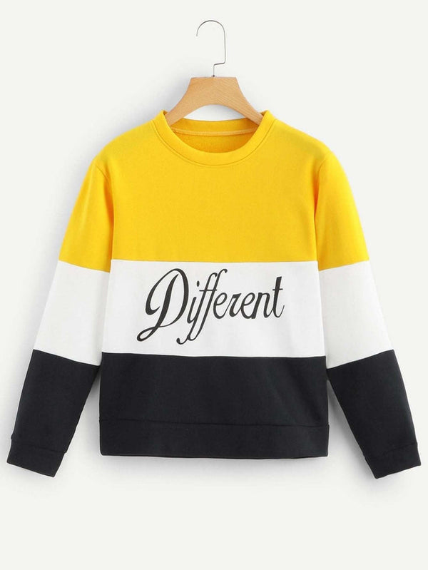 Winter Fleece Fabric Different Printed Sweatshirt For Women - Yellow