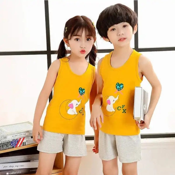 Yellow Elephant Sleeveless Kids Suit (Each)