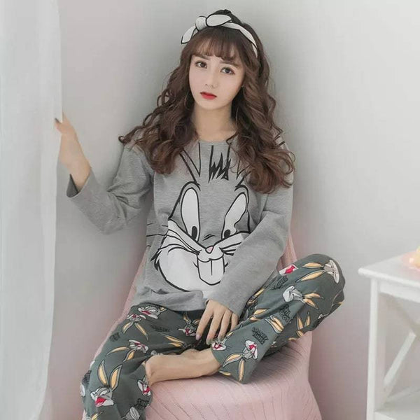 Grey Bugs Printed  Night Suit